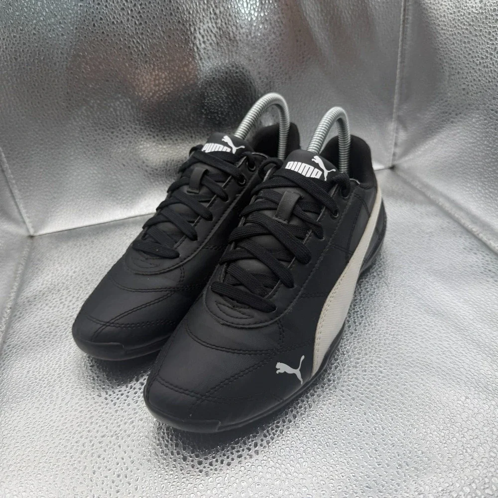 Size 6 Puma Tune Cat‎ 3 Black White Kids Jogging Sneakers Soccer 361208-02